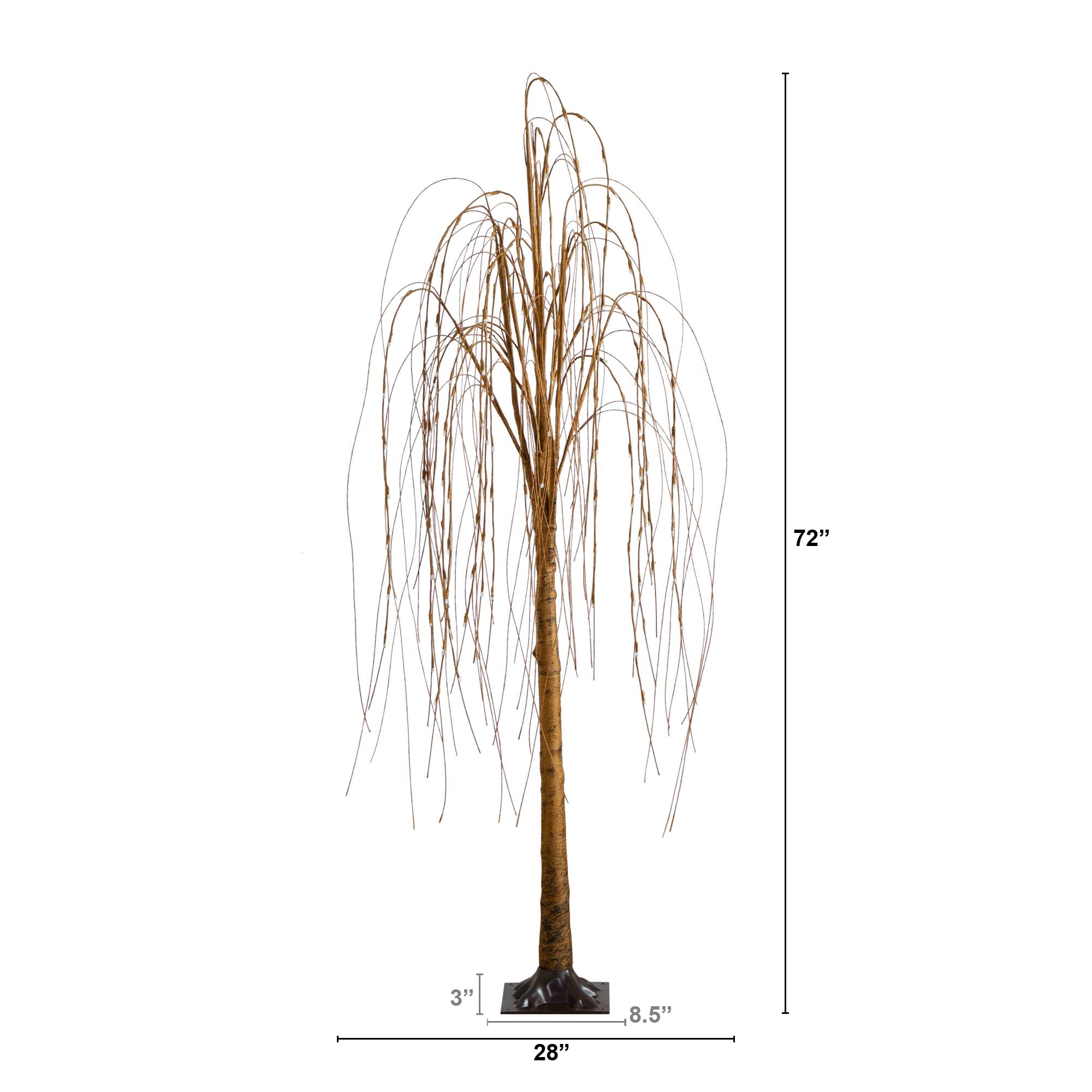 6ft. Pre-Lit Willow Artificial Christmas Tree, Warm White LED Lights